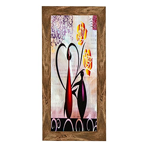 Indianara Set of 3 Multi Colored Flowers in the Pot Framed Art Painting (2572WNT) without glass 6 X 13, 10.2 X 13, 6 X 13 INCH - Image 4
