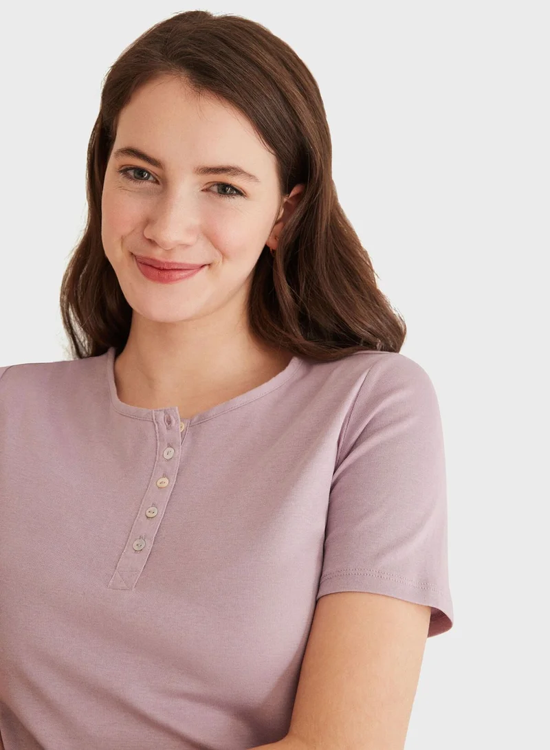women'secret Mms Pan Short Sleeve Sleep T-Shirt