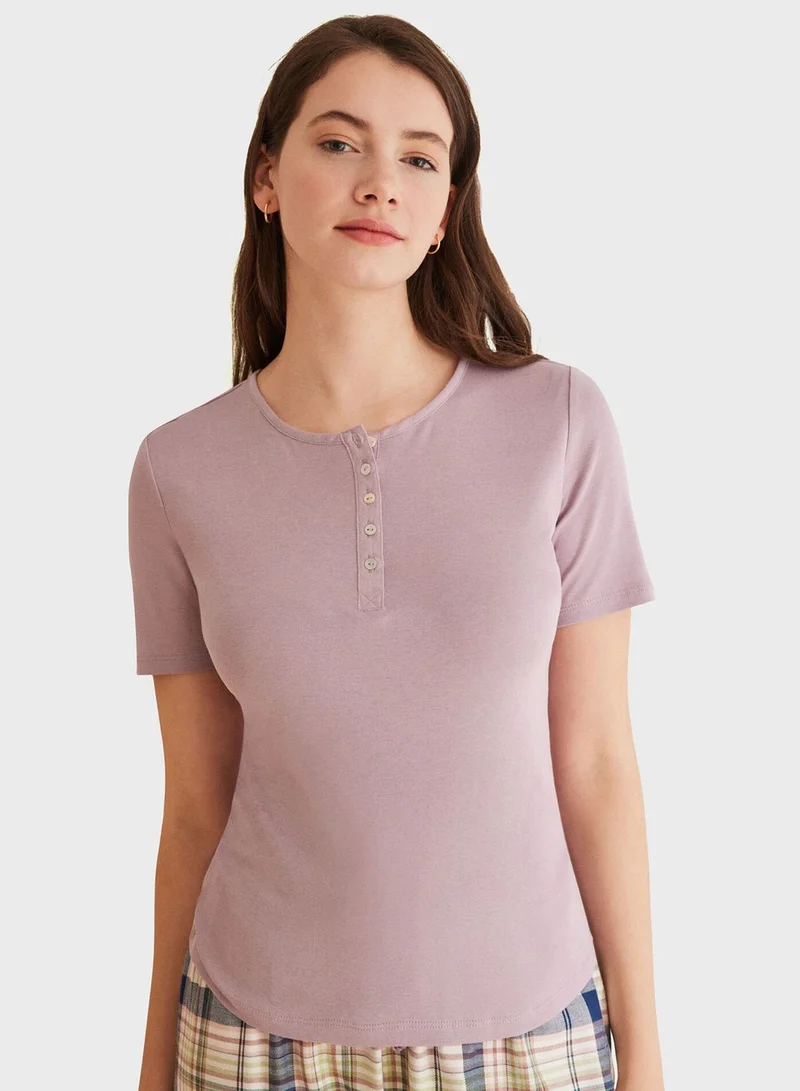 women'secret Mms Pan Short Sleeve Sleep T-Shirt