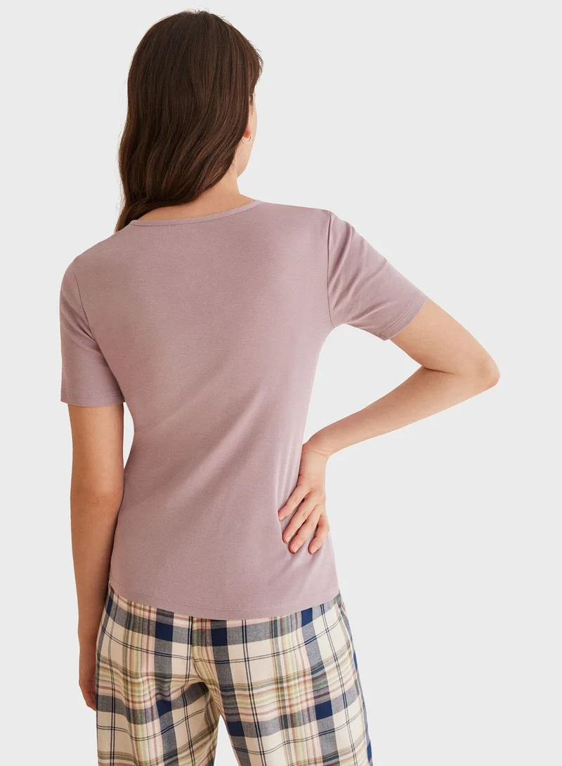women'secret Mms Pan Short Sleeve Sleep T-Shirt