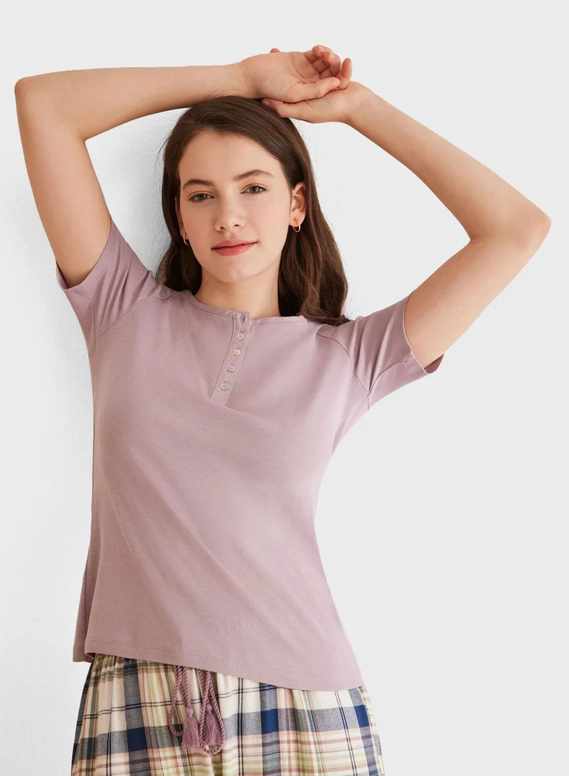 women'secret Mms Pan Short Sleeve Sleep T-Shirt