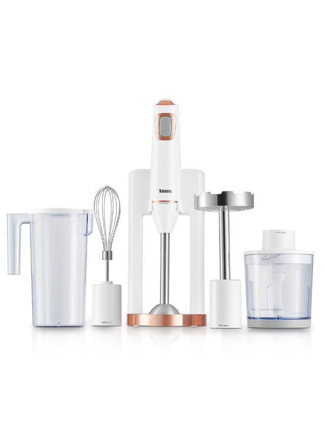 TANK Tank Hand Blender All in One, 5 Speed Control + Turbo, 600 Watts, White, CM-6003-1 - Image 1
