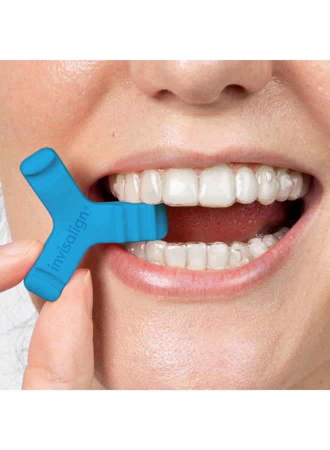 تقويم إنفزلاين طقم مقاعد تقويم الأسنان Invisalign Munchies EPS مع حاملات تثبيت، وقطع مضغ تقويم الأسنان (عبوة من قطعتين) (أزرق) - Image 2