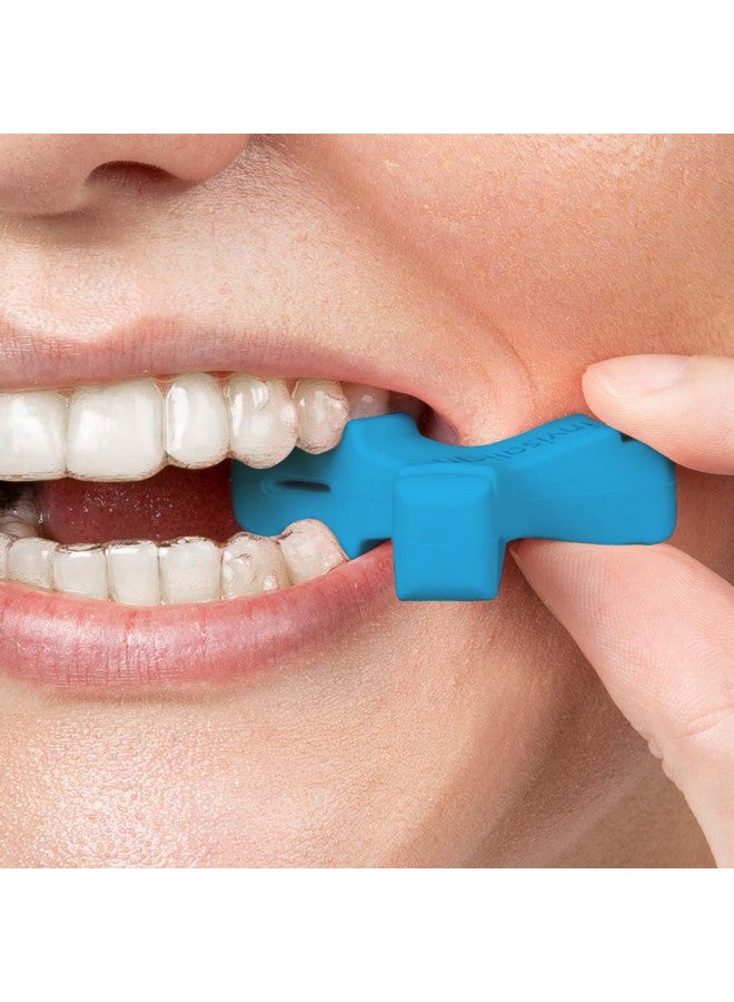 تقويم إنفزلاين طقم مقاعد تقويم الأسنان Invisalign Munchies EPS مع حاملات تثبيت، وقطع مضغ تقويم الأسنان (عبوة من قطعتين) (أزرق) - Image 5