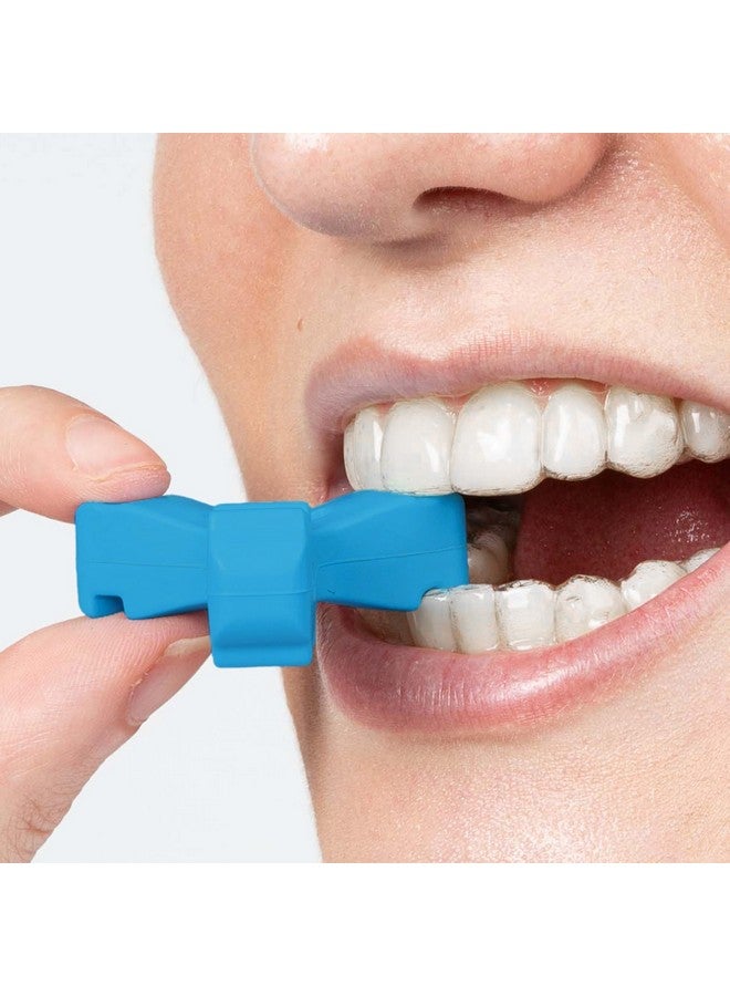 تقويم إنفزلاين طقم مقاعد تقويم الأسنان Invisalign Munchies EPS مع حاملات تثبيت، وقطع مضغ تقويم الأسنان (عبوة من قطعتين) (أزرق) - Image 4