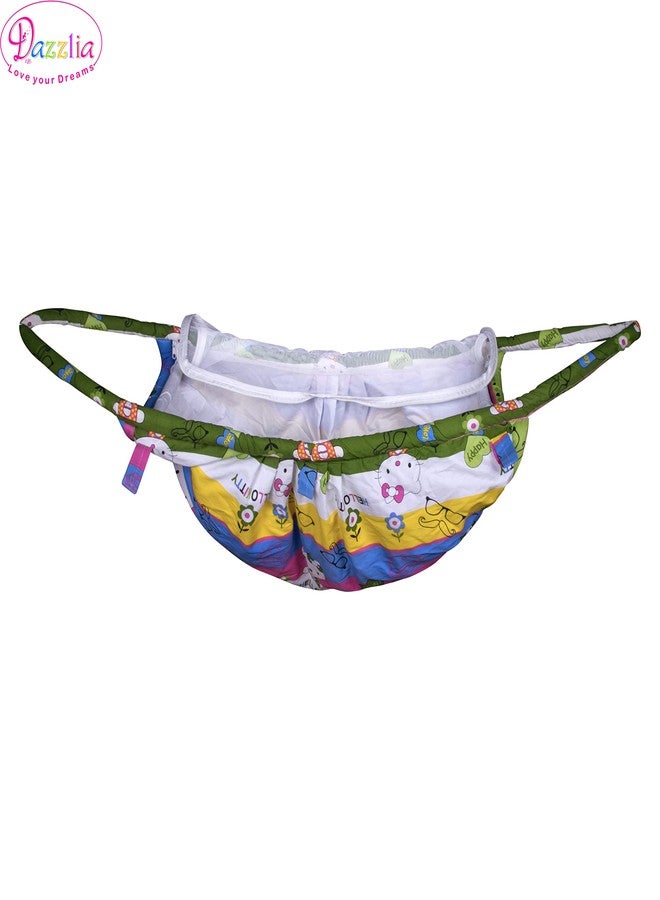 Baby's Cotton Khoya Travelling Swing with Mosquito Net (Blue) - Image 2