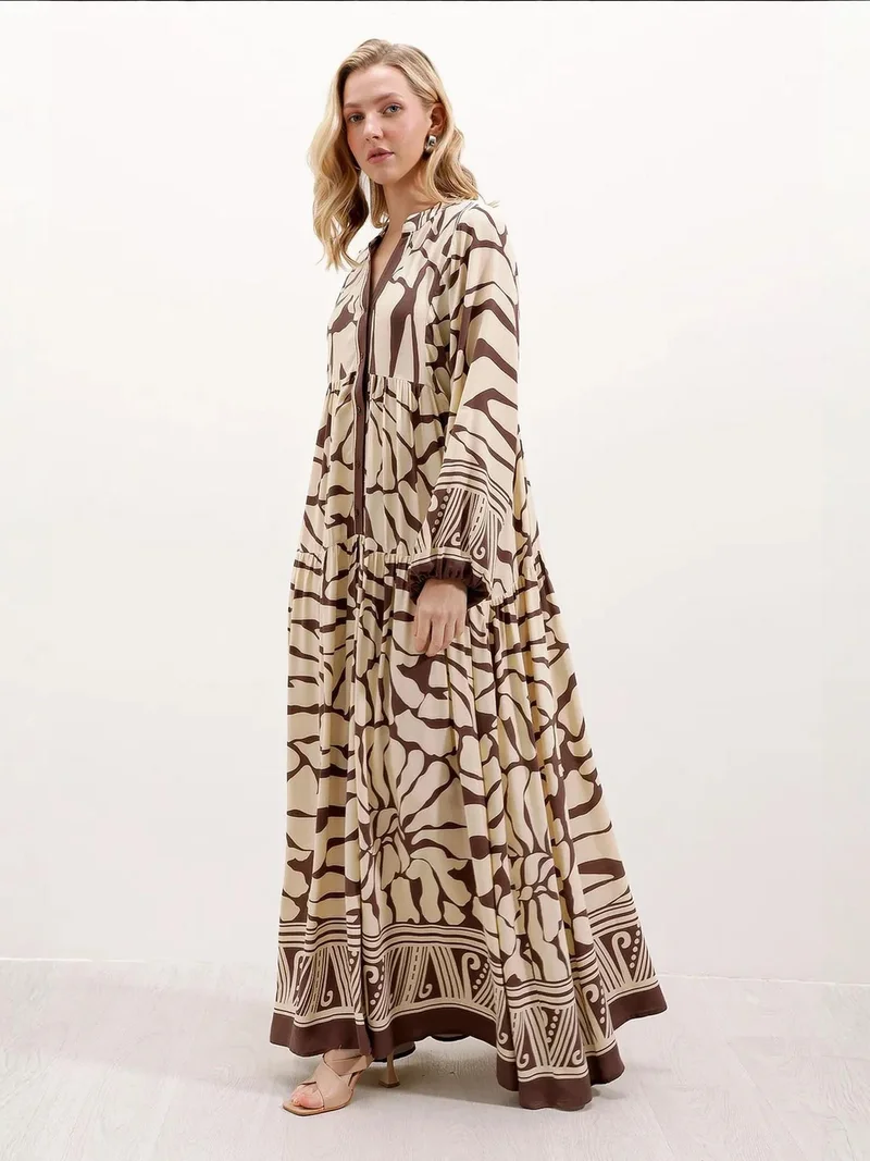 BDART Printed V-Neck Maxi Dress