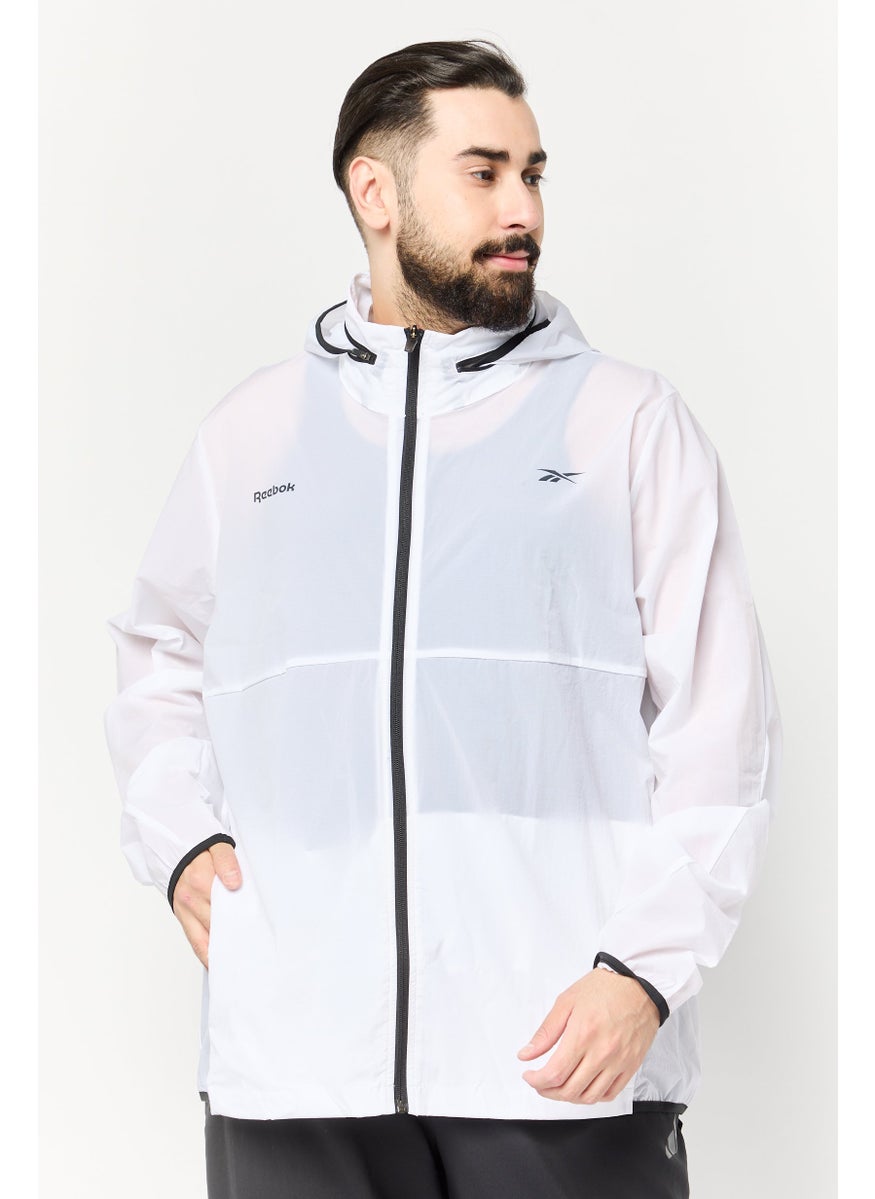 Reebok Men Sportswear Fit Training Hooded Sweatshirt, White  - Image 1