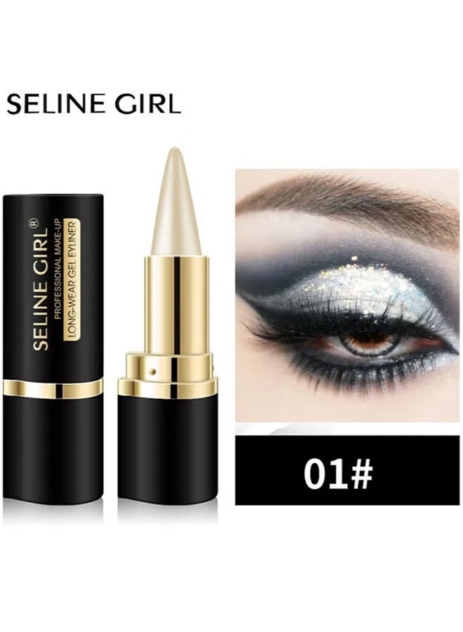 SELINE GIRL Smooth Gel Eyeliner-Black Eyeliner Pen Gel, Quick Drying Formula Eye Liner, Waterproof Smudge-Proof All Day Eyeliner Makeup, Long Lasting Create Statement Eye Look (01) - Image 2