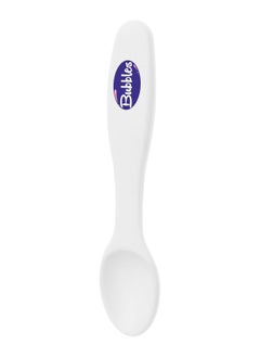 Bubbles Bubbles Feeding Spoon for Baby Boy pack of 2 White with Light Blue  - Image 3