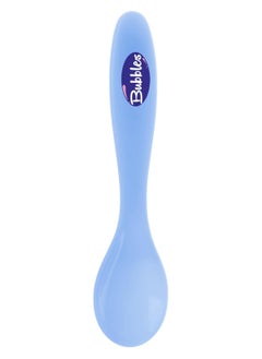 Bubbles Bubbles Feeding Spoon for Baby Boy pack of 2 White with Light Blue  - Image 2