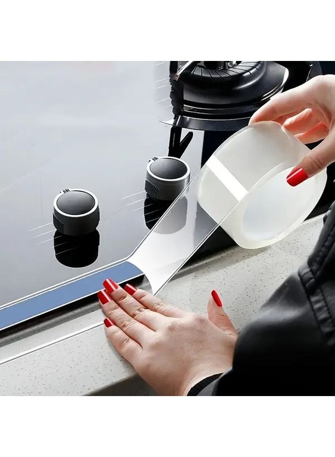 شريط لاصق شفاف مضاد للماء عريض 5 سم × 3 أمتار مقاوم للبقع لفجوات الأحواض - Image 2