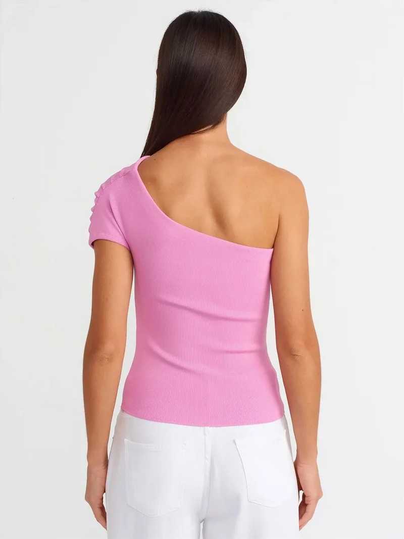 ديلفين DILVIN Slim Fit Asymmetrical Knit Blouse