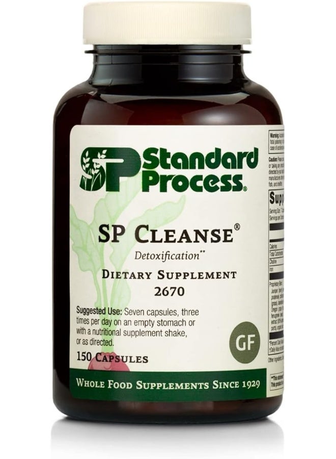 Standard Process SP Cleanse - Healthy Kidney & Liver Support Supplement - Formula Aids Gallbladder Function - Digestive Support Supplement with Apple Pectin, Barley, Beetroot & More - 150 Capsules - Image 1