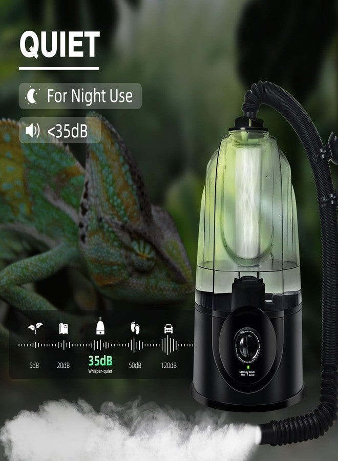 Coospider 3.8L Reptile Fogger Mister, Quiet Reptile Humidifier for Reptiles Tank, Terrarium Humidifiers, Reptile Misting System for Reptiles Amphibians Herps Vivarium (Dual Hose) - Image 3