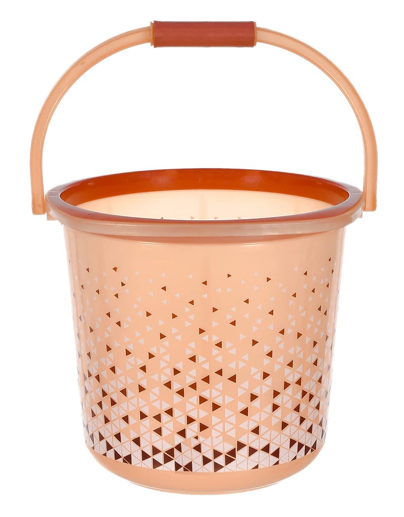 Kuber Industries Multiuses Tinted Print Plastic Bucket with Handle 24 litre Brown46KM0347 Standard - Image 3