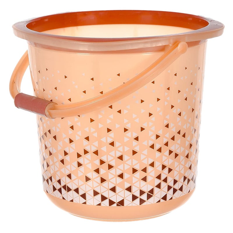 Kuber Industries Multiuses Tinted Print Plastic Bucket with Handle 24 litre Brown46KM0347 Standard - Image 2