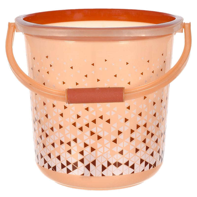 Kuber Industries Multiuses Tinted Print Plastic Bucket with Handle 24 litre Brown46KM0347 Standard - Image 1