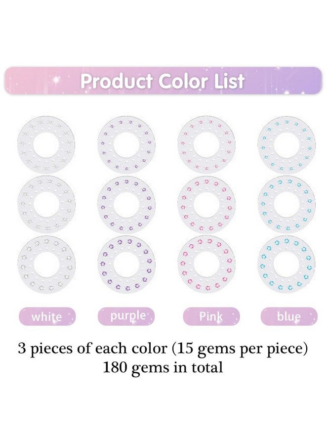 maycreate MAYCREATE® Hair Gem Refills for Gem Stapler, 12pcs Gem Patches, 4 Colors 180 Hair Gems with 3 Sizes Versatile Hair Gem Refills for Gem Stapler for Girls Women (Not Include Stapler) - Image 3