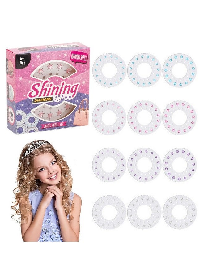 maycreate MAYCREATE® Hair Gem Refills for Gem Stapler, 12pcs Gem Patches, 4 Colors 180 Hair Gems with 3 Sizes Versatile Hair Gem Refills for Gem Stapler for Girls Women (Not Include Stapler) - Image 1