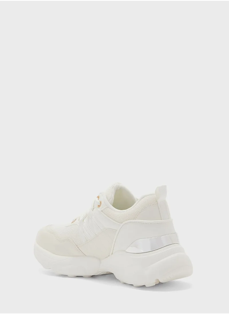 جينجر Croc And Texture Wedge Sneaker
