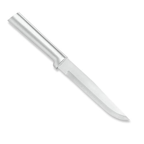 RADA Cutlery Stubby Butcher Knife (R106), 5.38" Stainless Steel Hollow Ground Blade, Made in USA, Silver Handle - Image 1