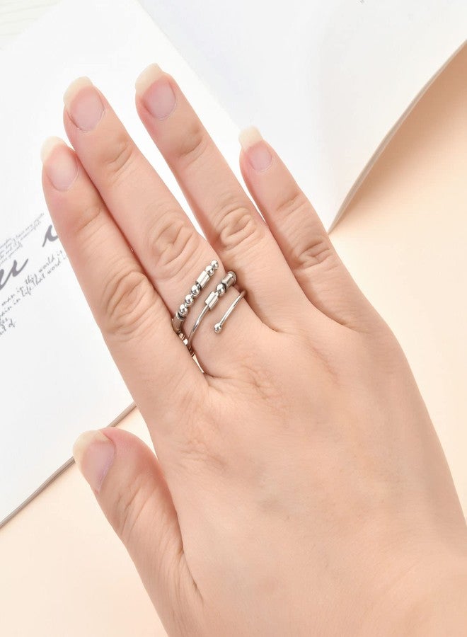 GOGOEY Morse Code Rings for Women, Stainless Steel Spinner Ring Fidget Rings for Anxiety Ring Morse Code Rings Inspirational Gifts Jewelry Women Birthday Graduation Gifts for Her Best Friends, - Image 5