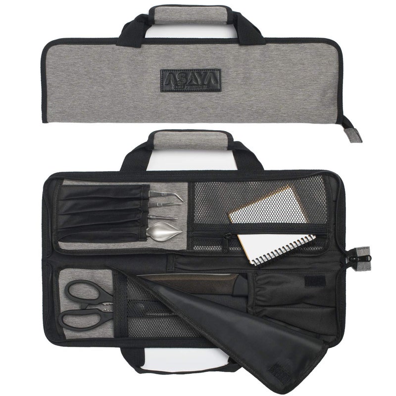 Asaya Chef Knife Roll Bag - 12 Pockets for Knives and Kitchen Utensils - Lightweight, Durable, and Stain Resistant Nylon - Perfect for the Traveling Chef - Knives not Included - Image 1