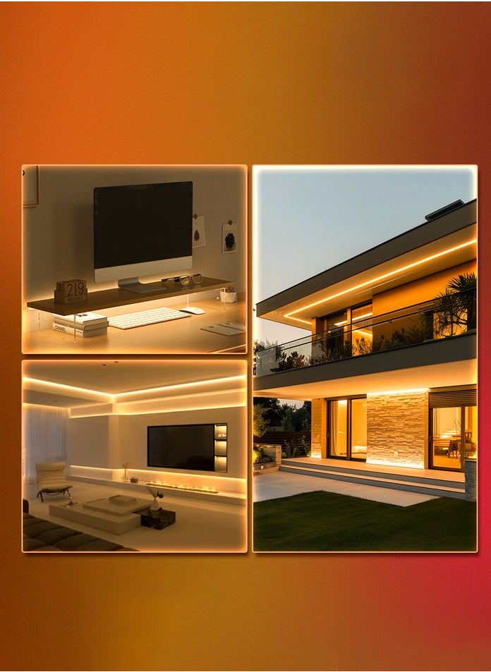 MODI - 3-Meter + 1 Meter Connection Line (3000K - Warm White) LED Strip Light, USB Connector with Switch Control, For Gaming Setup/ Entertainment/ PC/ Television/ Room Decor - Image 1