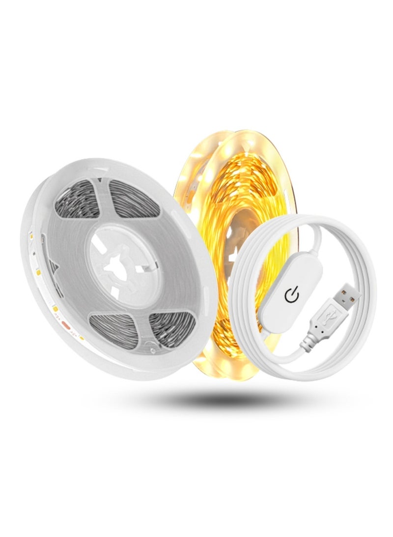 مودي شريط إضاءة LED بطول 3 أمتار، أبيض دافئ 3000 كلفن، يعمل بمنفذ USB مع مفتاح تشغيل، 60 مصباح LED/متر، شريط إضاءة مرن مع كابل بطول 1 متر، إضاءة آمنة بجهد منخفض للتلفزيون، الكمبيوتر، غرفة النوم، الألعاب، وديكور الغرفة - Image 4