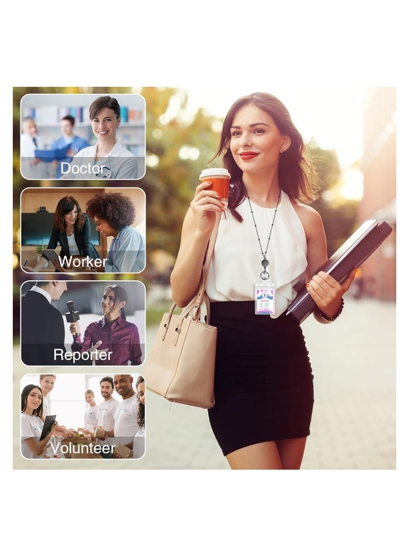 كيلا حامل شارة هوية من 3 قطع مع حبل قابل للسحب لبطاقة العمل المكتبية من الفولاذ المقاوم للصدأ ومجموعة مقاومة للماء لرخصة القيادة أو بطاقة الصحافة - Image 5
