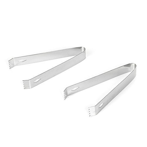 USATDD 2 Pack Ice Tongs 5.9 Inch Small Serving Tongs Food-Grade Small Tongs for Appetizers Stainless Steel Sugar Tongs Ice Tongs for Ice Bucket Party Coffee Bar, Silver - Image 2