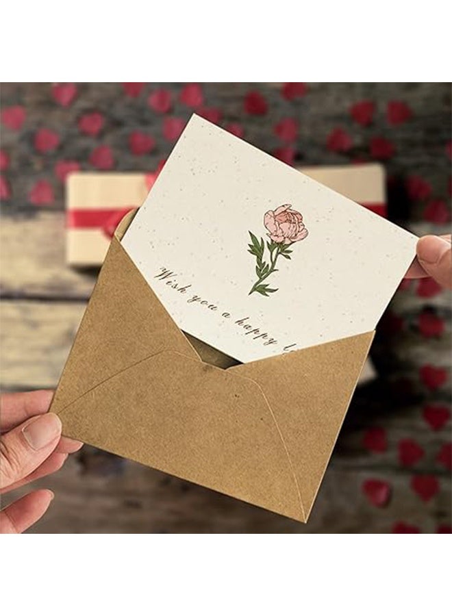 6 Floral Blank Cards, Exquisite Greeting Cards, Cute Colorful Blank Blank Notes Cards with Envelopes and Sealed Stickers, Suitable for All Occasions of Birthday Thanksgiving and Blessings - Image 3