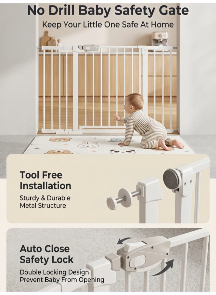 Zanotta Auto Close Baby Safety Gate for Stairs Door Gate,Toddler Safety Essentials for The House Suitable For 76cm-144 cm - Image 2