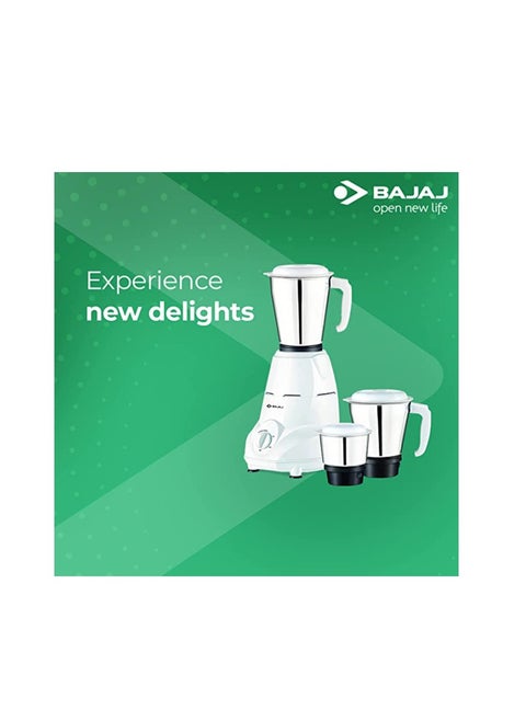 Bajaj Rex 500W Mixer Grinder with Nutri-Pro Feature, 3 Jars, White