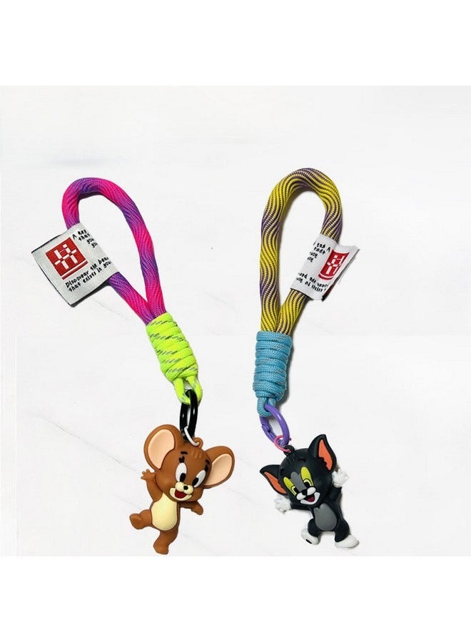 Generic Tom and Jerry Handmade Keychain, Cartoon Keychain Couple Pendant Cute Decorative Accessories for Purse Handbag Schoolbag Backpack Key  - Image 5