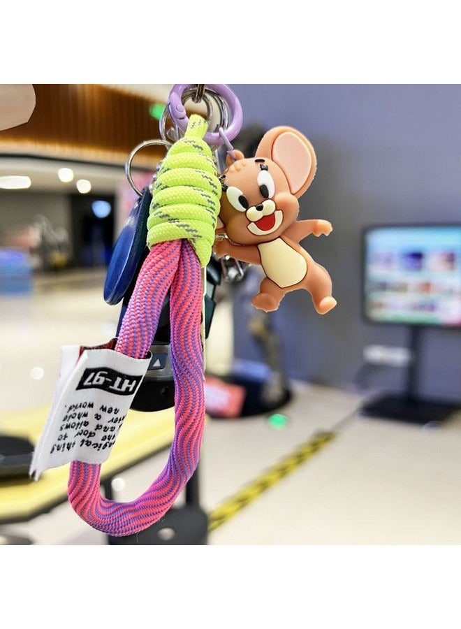 Generic Tom and Jerry Handmade Keychain, Cartoon Keychain Couple Pendant Cute Decorative Accessories for Purse Handbag Schoolbag Backpack Key  - Image 4