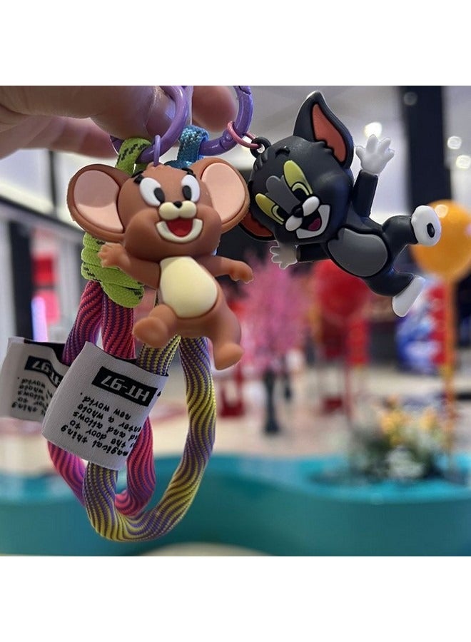 Generic Tom and Jerry Handmade Keychain, Cartoon Keychain Couple Pendant Cute Decorative Accessories for Purse Handbag Schoolbag Backpack Key  - Image 3