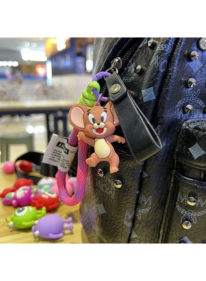 Generic Tom and Jerry Handmade Keychain, Cartoon Keychain Couple Pendant Cute Decorative Accessories for Purse Handbag Schoolbag Backpack Key  - Image 2