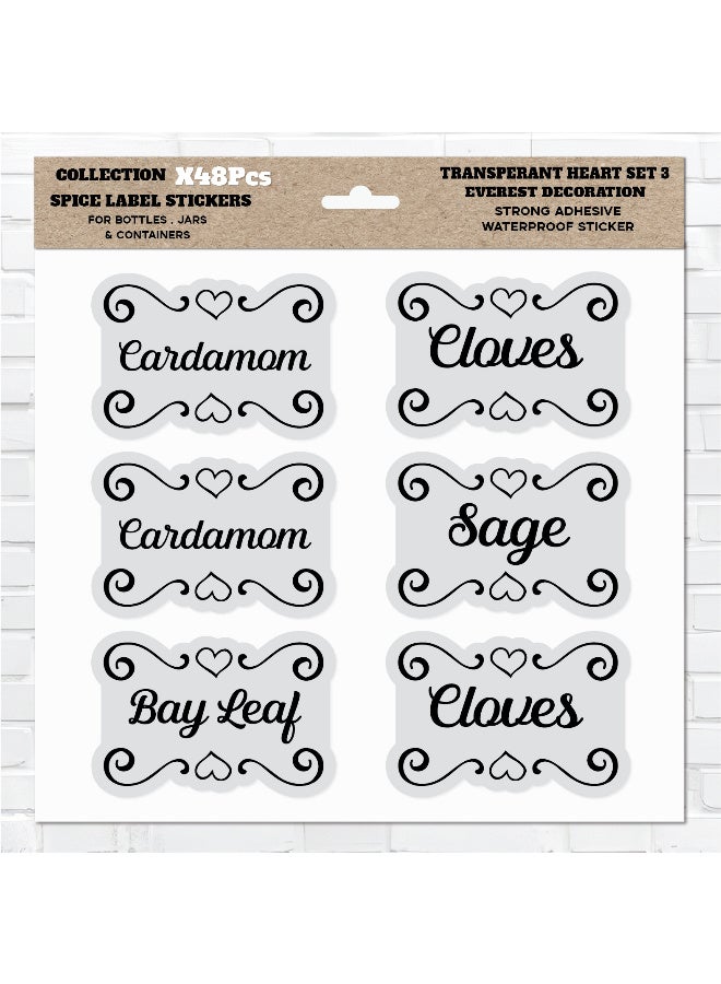 50Pcs Spice Sticker Labels – Waterproof Vinyl with Protective Coating, Durable Kitchen Organizer Tags for Herb and Seasoning Containers, Water-Resistant and Long-Lasting - Image 1