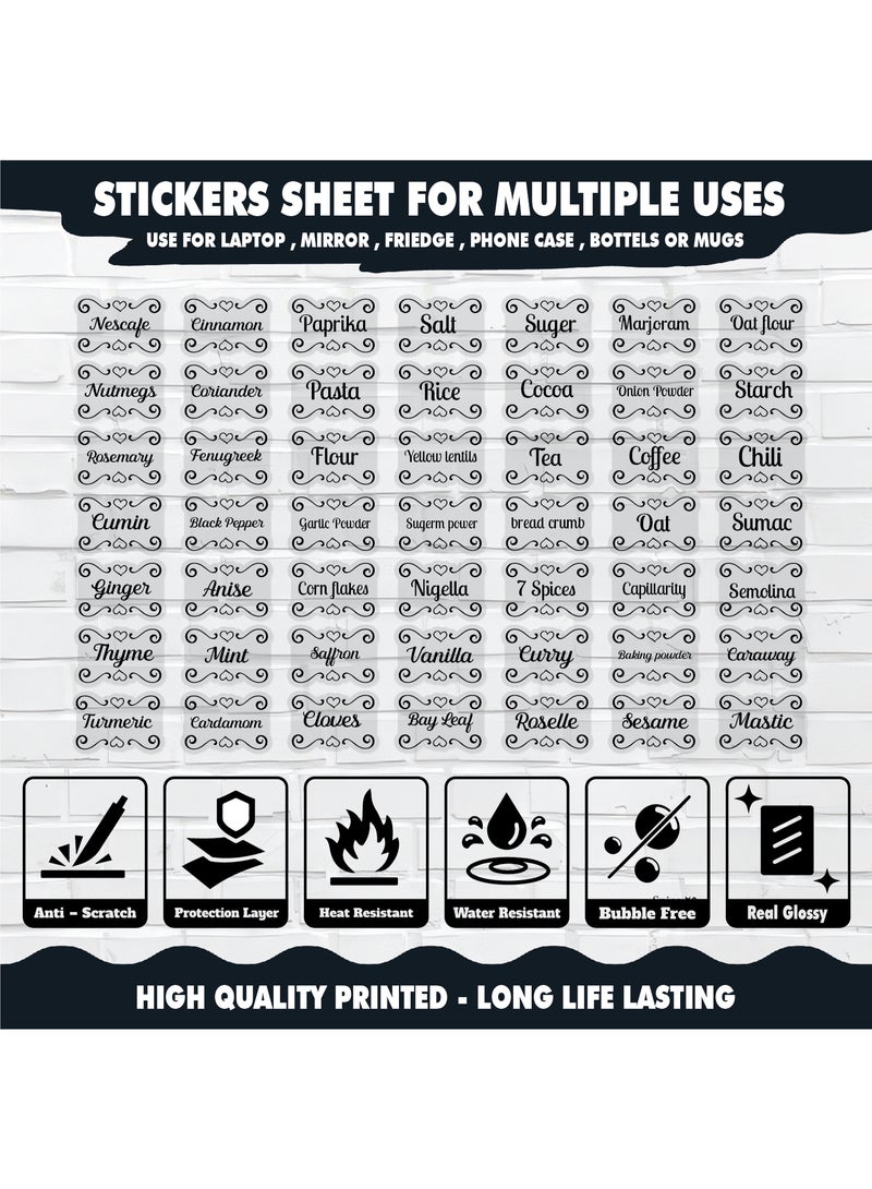 50Pcs Spice Sticker Labels – Waterproof Vinyl with Protective Coating, Durable Kitchen Organizer Tags for Herb and Seasoning Containers, Water-Resistant and Long-Lasting - Image 3