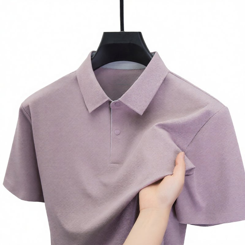 Men's Quick-Dry Short Sleeve Polo Shirt with Turn-Down Collar Business Casual Lightweight Sports T-Shirt - Image 1