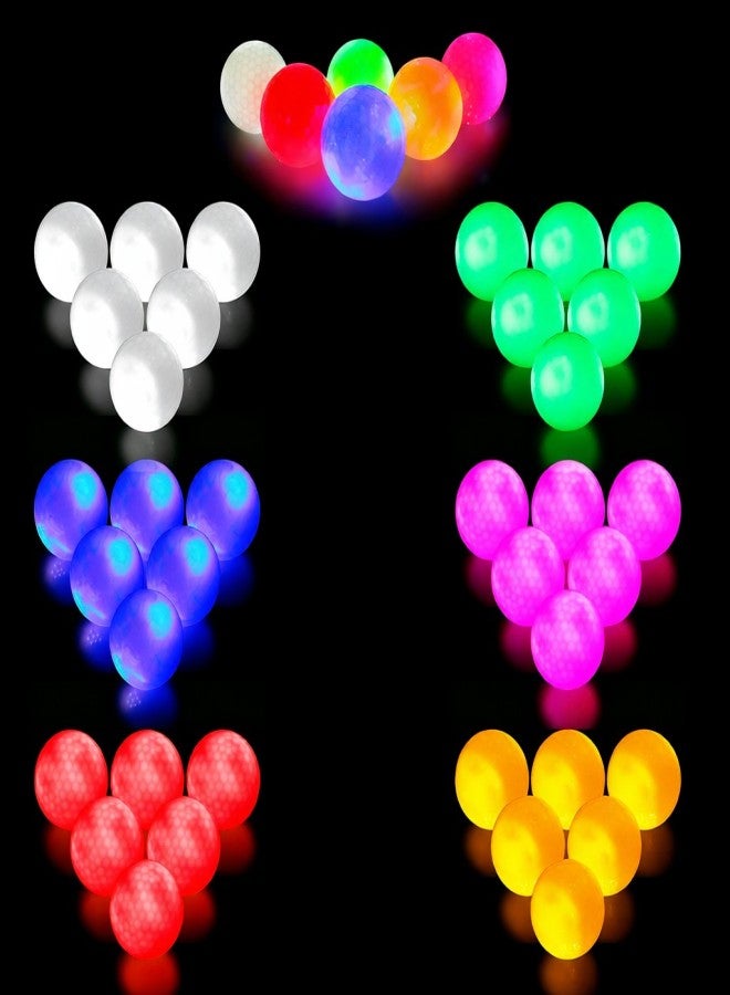 Crestgolf 6pcs LED Glowing Golf Balls Night LED Golf Balls Luminous Golf Balls - Image 5