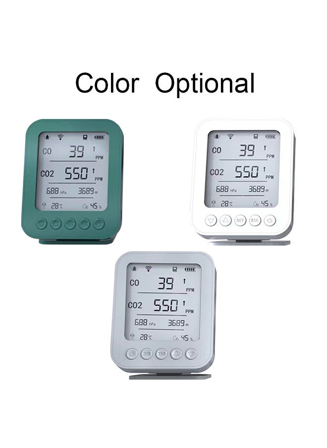 Generic - 6 in 1 Air Quality Monitor 5-inch LCD Display BT Tuya APP Control CO2 Detector with 128MB Secure Digital Memory Card Backlight - Image 1