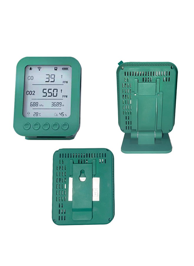 Generic - 6 in 1 Air Quality Monitor 5-inch LCD Display BT Tuya APP Control CO2 Detector with 128MB Secure Digital Memory Card Backlight - Image 1