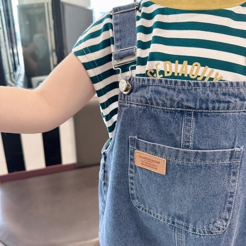 Boy'S Thin Soft Denim Strap Shorts Children'S Men'S 2023 Baby'S Trendy Pants - Image 4