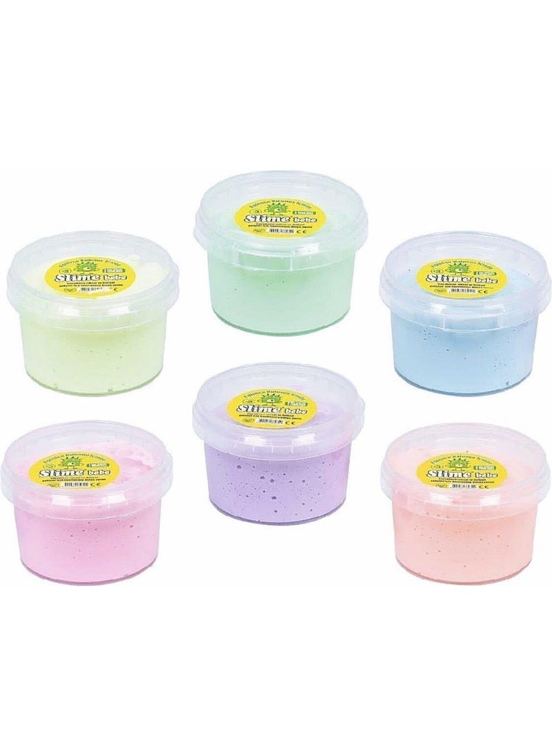 EC Shop Slimebebe Play Gel 6 Pieces - 180 gr Pastel Colors Slime 