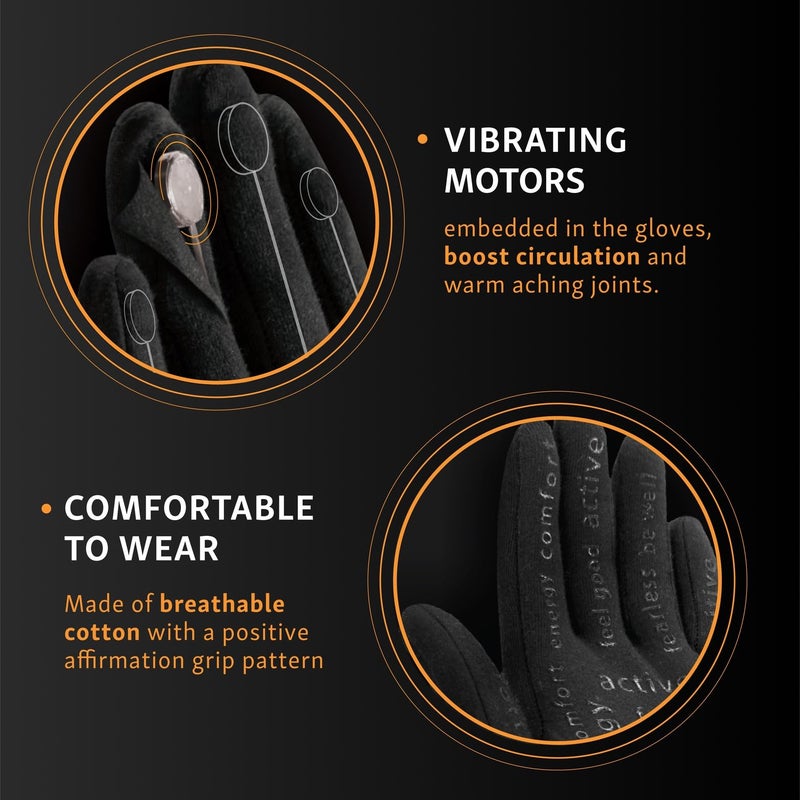 Brownmed Intellinetix Therapy Gloves - Compression Hand Gloves for Pain Relief - Wearable Vibration Therapy Massager - Small - Image 4