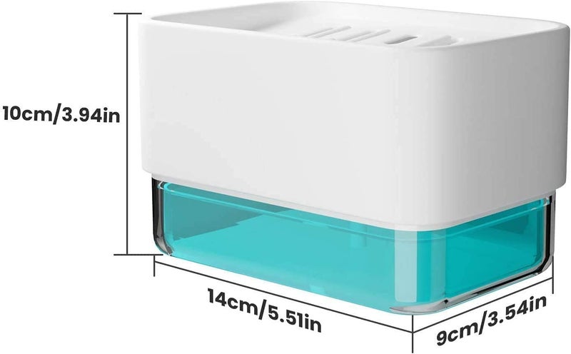 Styxon موزع صابون المطبخ ستاكسون مع حامل الإسفنجة، 2022 الأحدث 2 في 1 موزع صابون على المنضدة، لموزع صابون غسل الصحون في حوض المطبخ - Image 4