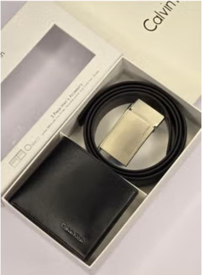 CALVIN KLEIN JEANS PLUS Calvin Klein Black Wallet-Belt Set For Men  - Image 1